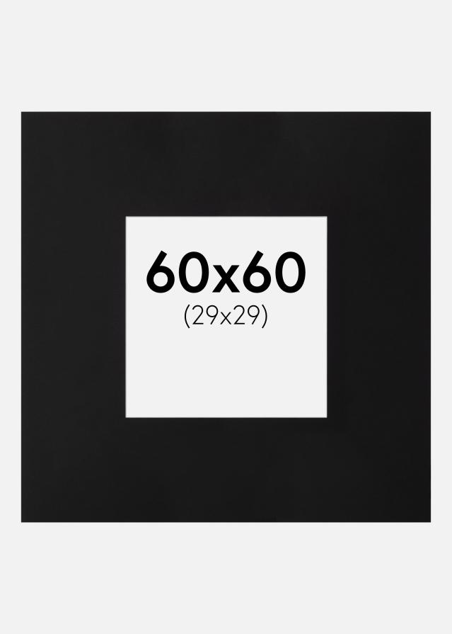 Passe-partout XXL Preto (Bordo interior branco) 60x60 cm (29x29)