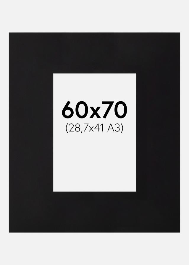 Passe-partout XXL Preto (Bordo interior branco) 60x70 cm (28,7x41)