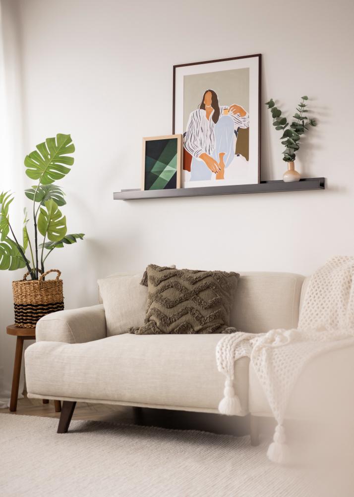 KAILA Prateleira de Quadros Preta 120 cm