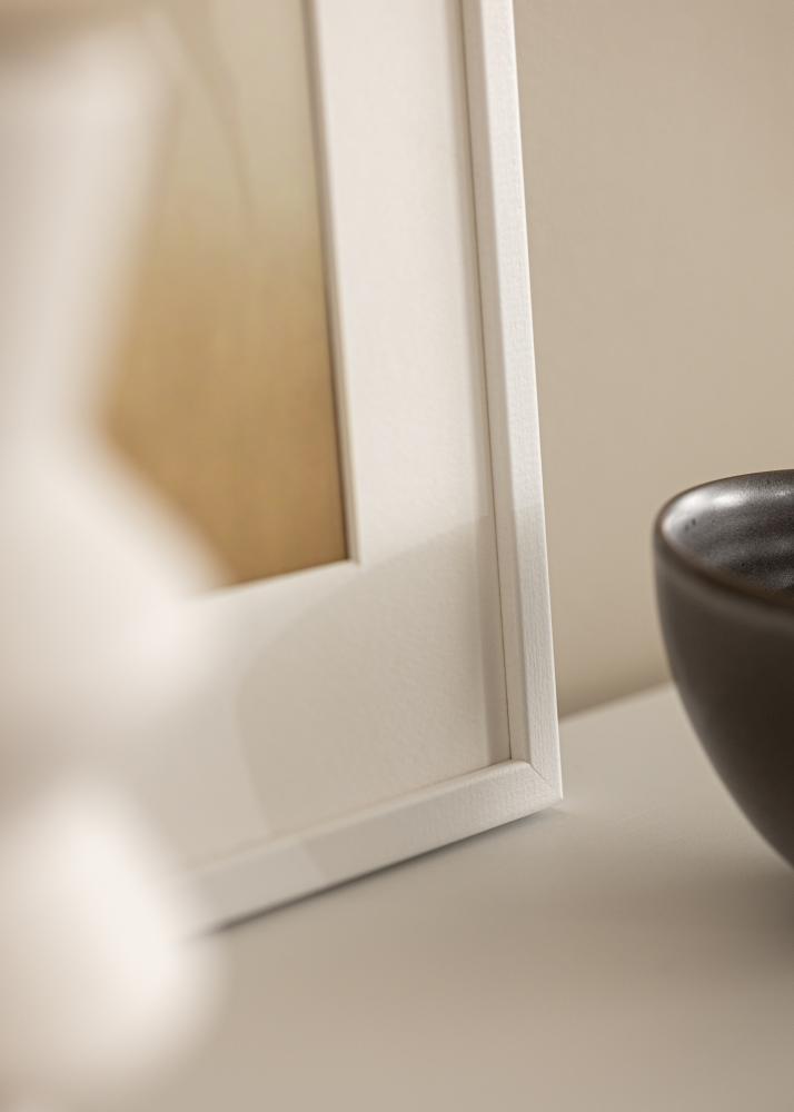 Moldura Kaspar Branco 50x70 cm - Passe-partout Branco 16x24 inches