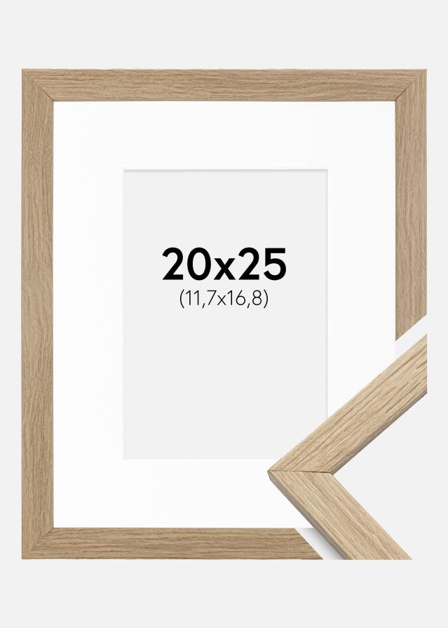 Moldura Stilren Carvalho 20x25 cm - Passe-partout Branco 5x7 inches