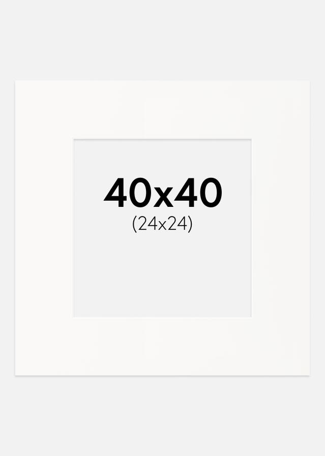 Passe-partout Offwhite (Bordo interior branco) 40x40 cm (24x24)