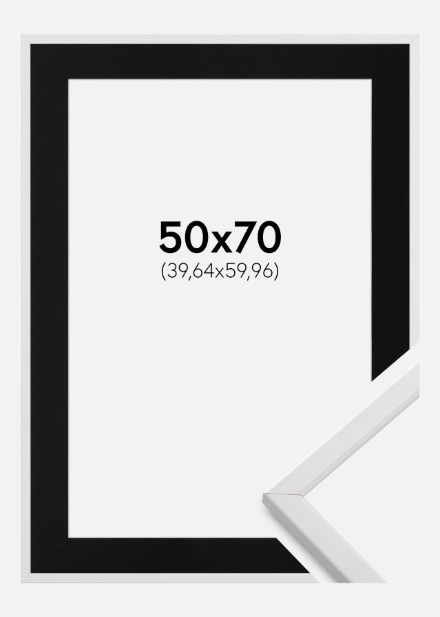 Moldura Galant Branco 50x70 cm - Passe-partout Preto 16x24 inches