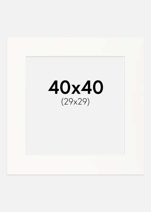 Passe-partout Offwhite (Bordo interior branco) 40x40 cm (29x29)