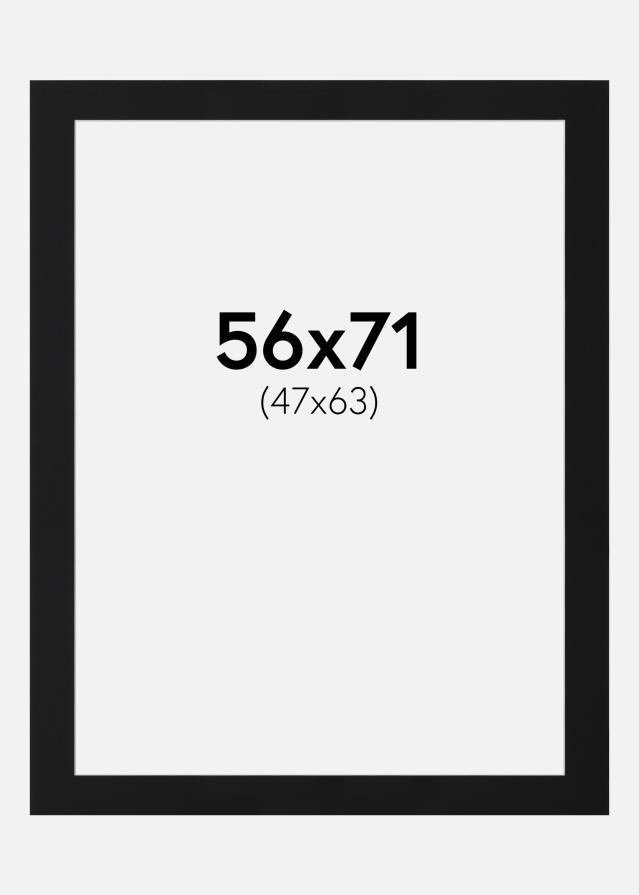 Passe-partout Preto Padrão (Bordo interior branco) 56x71 cm (47x63)