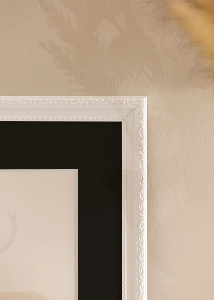 Moldura Abisko Branco 70x100 cm - Passe-partout Preto 59,4x84 cm (A1)