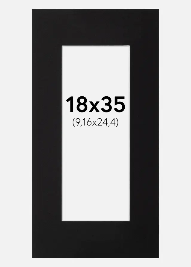 Passe-partout Canson Preto (Bordo interior branco) 18x35 cm (9,16x24,4)