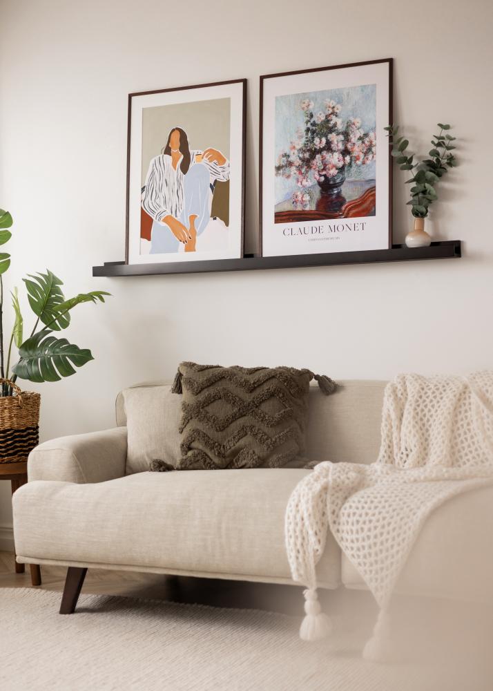 KAILA Prateleira de Quadros Preta 140 cm