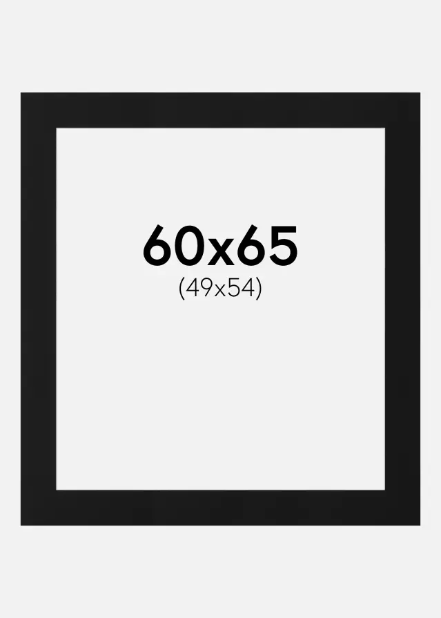 Passe-partout Preto Padrão (Bordo interior branco) 60x65 cm (49x54)