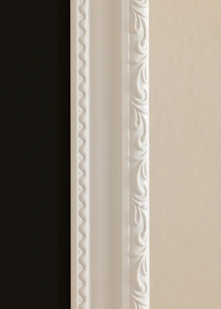 Moldura Abisko Branco 70x100 cm - Passe-partout Preto 59,4x84 cm (A1)