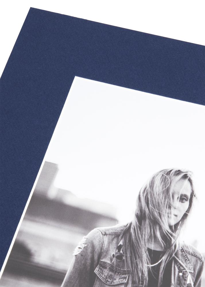 Passe-partout Azul-marinho - Por medida (bordo interior branco)