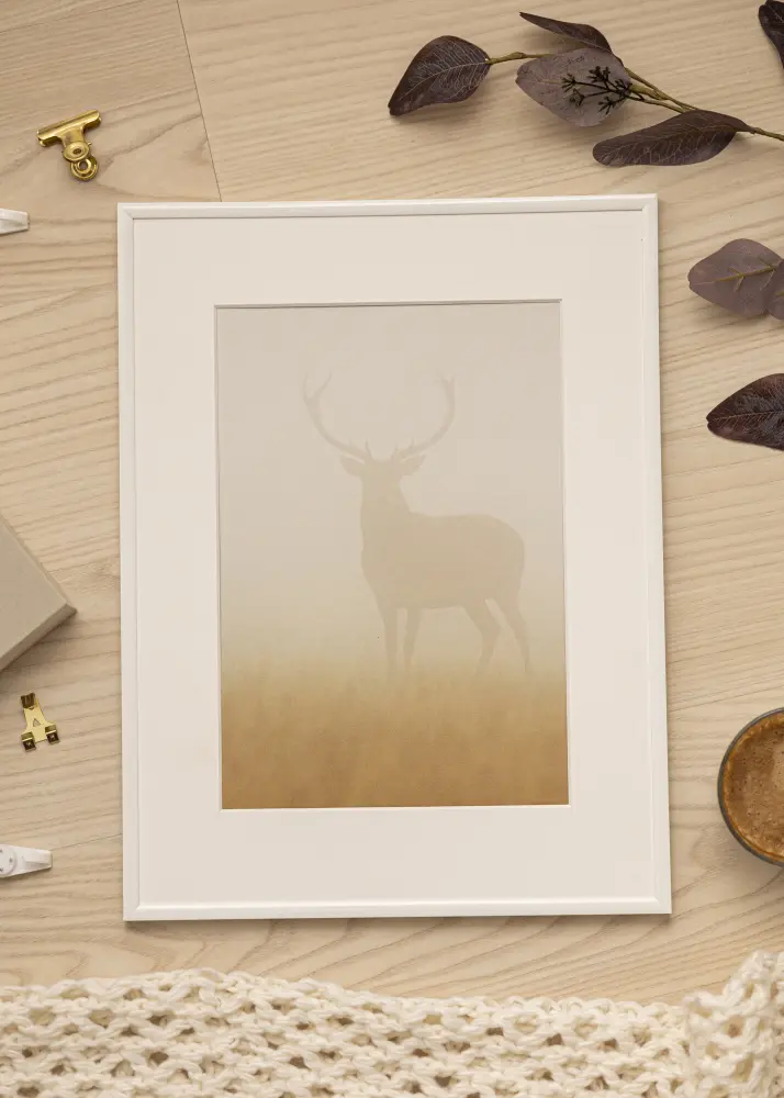 Moldura New Lifestyle Branco 50x70 cm - Passe-partout Branco 33x56 cm