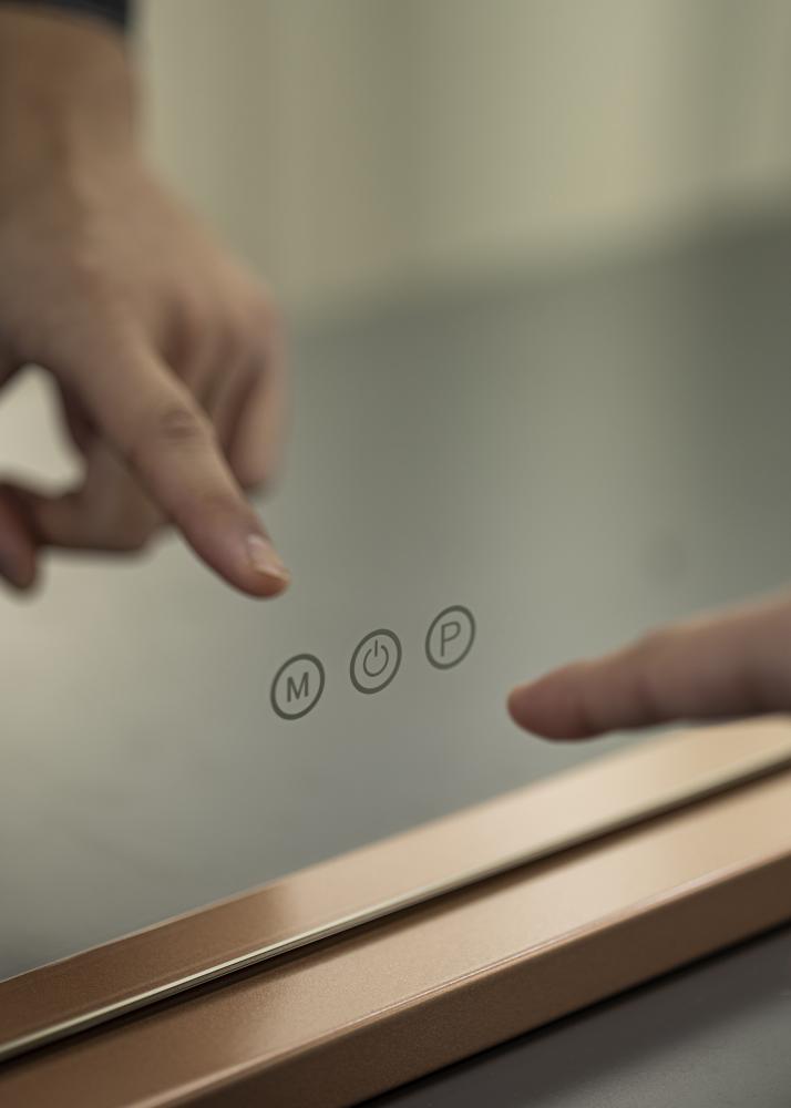 KAILA Espelho para toucador Hollywood 15 Ouro rosado 58x46 cm