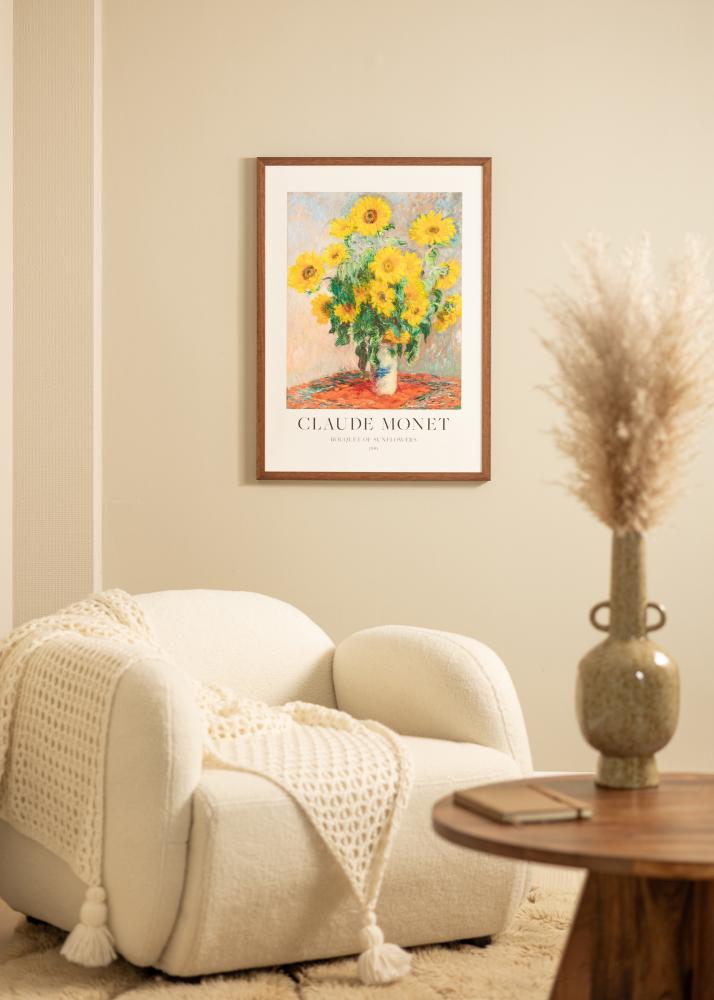 Moldura Hermes Vidro acrílico Teca 24x30 cm