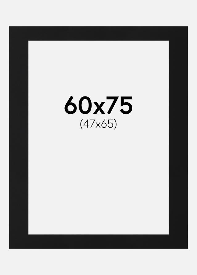 Passe-partout Preto Padrão (Bordo interior branco) 60x75 cm (47x65)