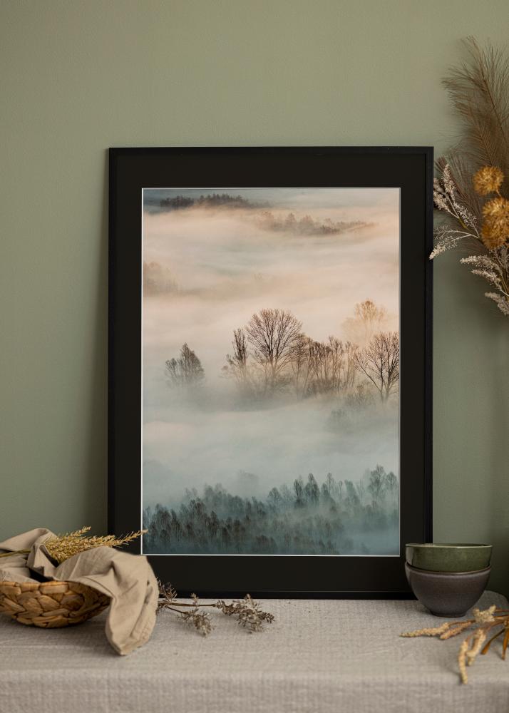 Moldura Edsbyn Preto 20x30 cm - Passe-partout Preto 15x21 cm (A5)