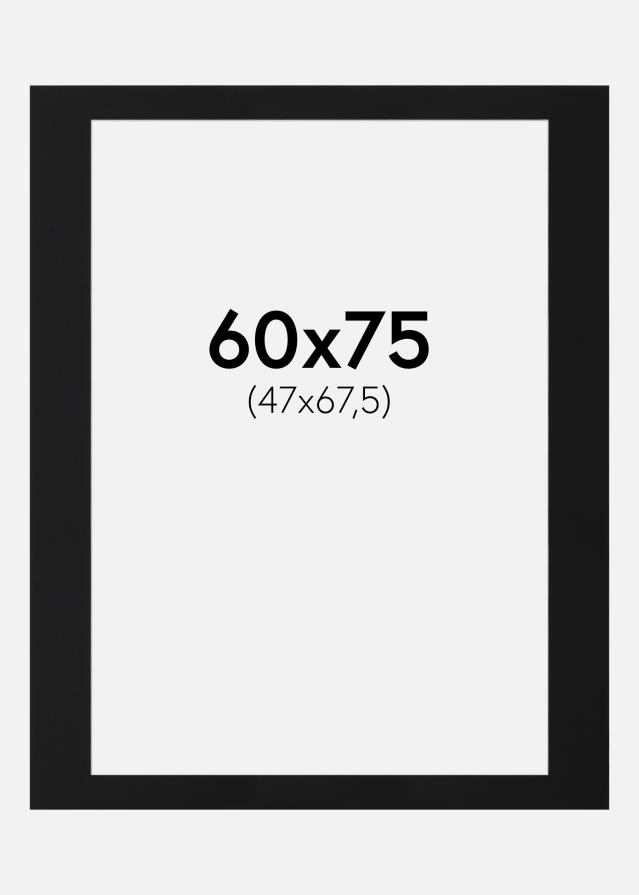 Passe-partout Preto Padrão (Bordo interior branco) 60x75 cm (47x67,5)