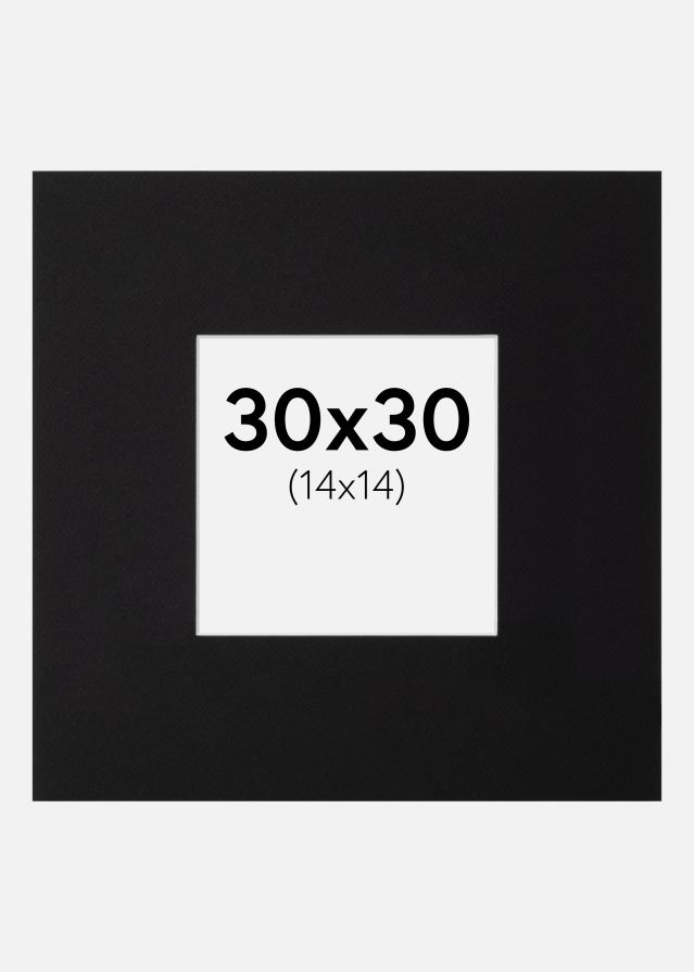 Passe-partout XL Preto (Bordo interior branco) 30x30 cm (14x14)