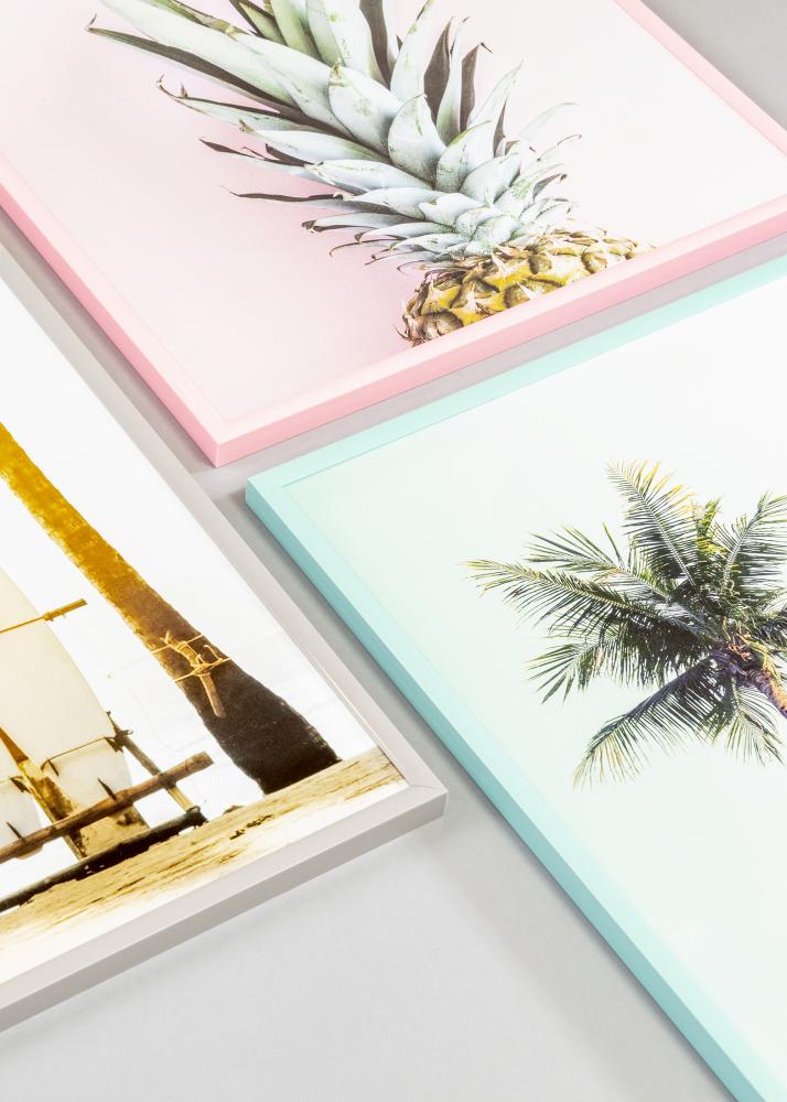 Moldura New Lifestyle Cor-de-rosa 42x59,4 cm - Passe-partout Branco 25x38 cm