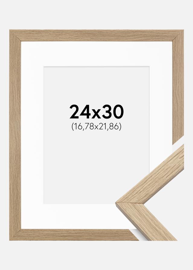 Moldura Stilren Carvalho 24x30 cm - Passe-partout Branco 7x9 inches