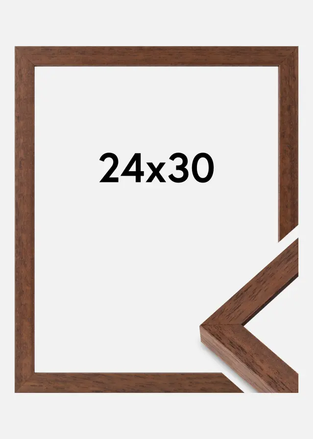 Moldura Hermes Vidro acrílico Teca 24x30 cm