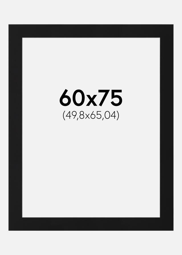 Passe-partout Preto Padrão (Bordo interior branco) 60x75 cm (49,8x65,04)