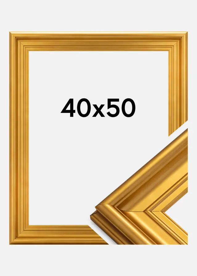 Moldura Mora Premium Vidro acrílico Dourado 40x50 cm