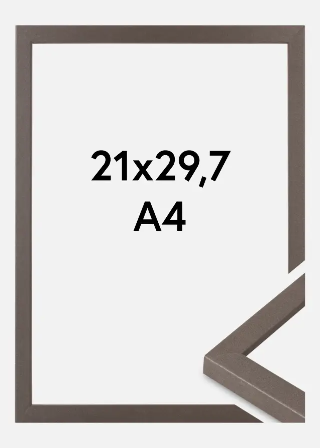Moldura Modern Vidro acrílico Grafite 21x29,7cm (A4)