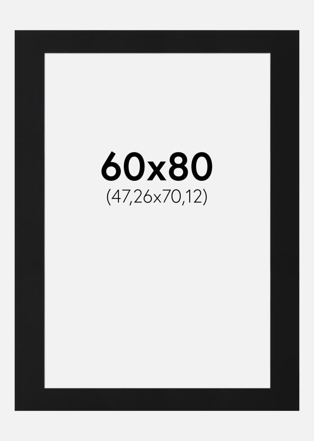 Passe-partout Preto Padrão (Bordo interior branco) 60x80 cm (47,26x70,12)