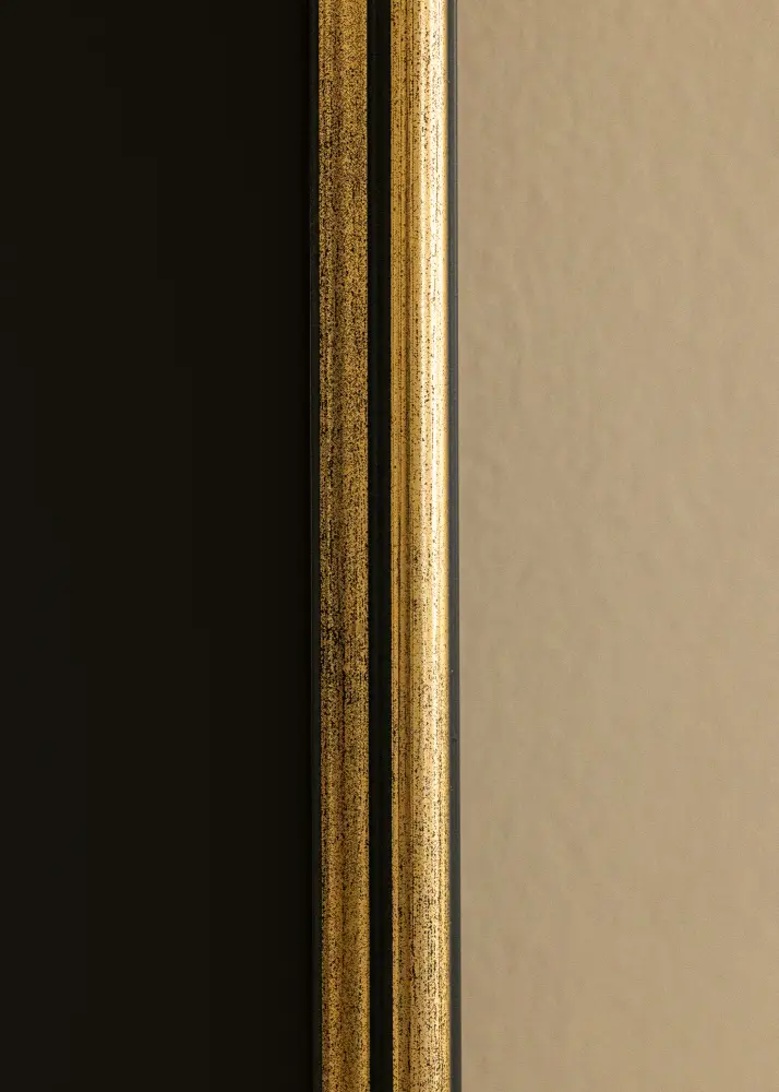 Moldura Horndal Dourado 40x60 cm - Passe-partout Preto 30x50 cm