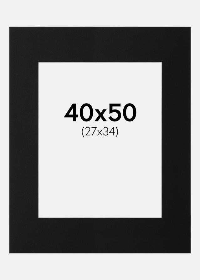 Passe-partout Preto Padrão (Bordo interior branco) 40x50 cm (27x34)