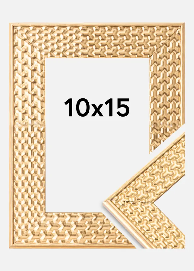 Moldura Grace Vidro acrílico Dourado 10x15 cm