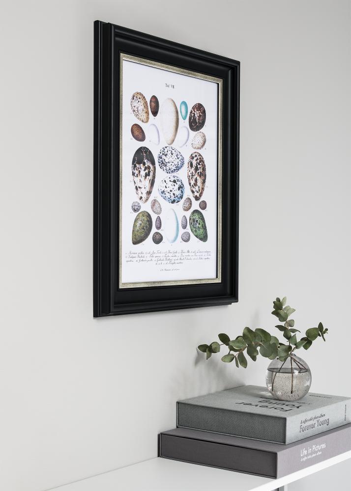 Moldura Dalarna Vidro acrílico Preto-Prateado 30x40 cm