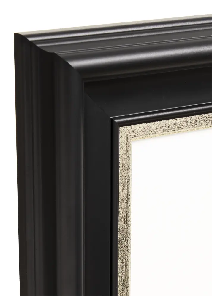 Moldura Dalarna Vidro acrílico Preto-Prateado 60x80 cm