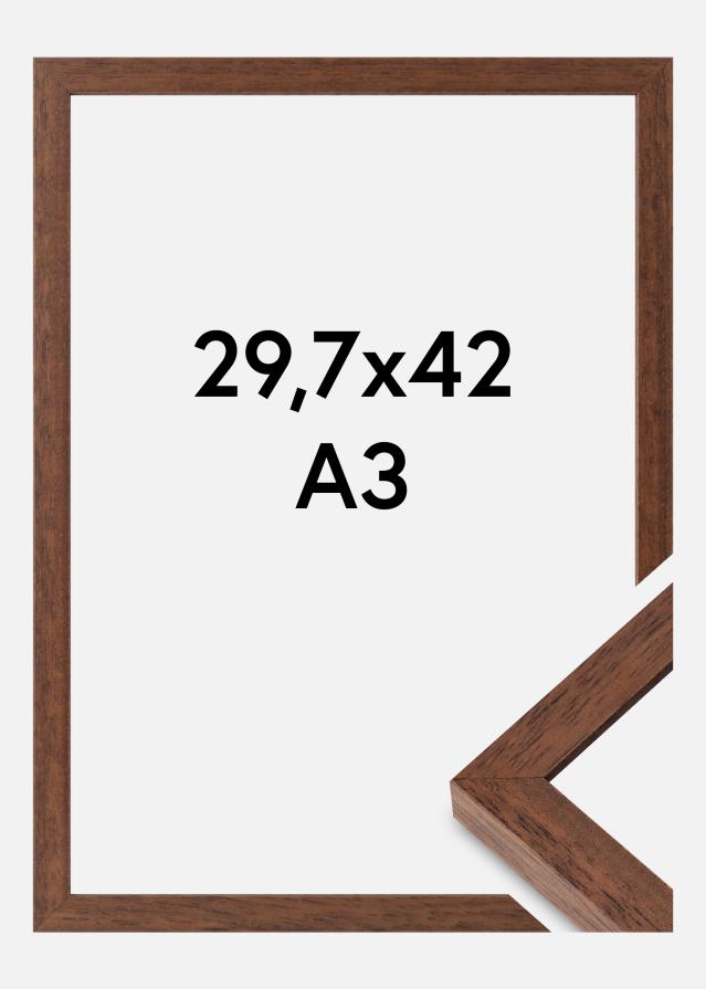 Moldura Hermes Vidro acrílico Teca 29,7x42 cm (A3)