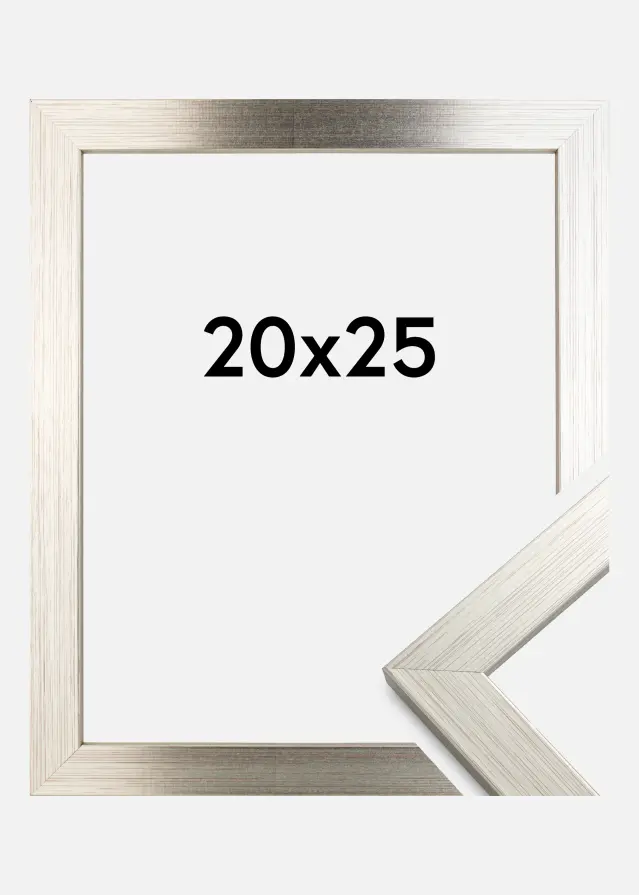 Moldura Prateado Wood Vidro acrílico 20x25 cm