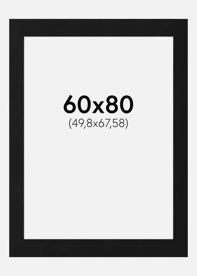 Passe-partout Preto Padrão (Bordo interior branco) 60x80 cm (49,8x67,58)