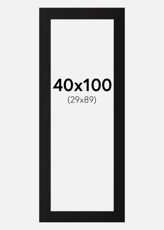 Passe-partout Preto Padrão (Bordo interior branco) 40x100 cm (29x89)