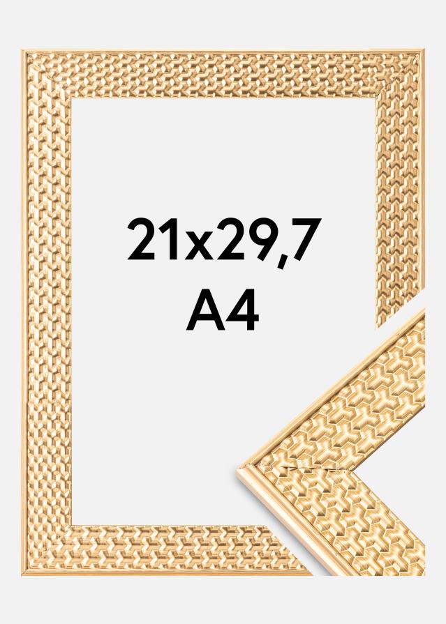 Moldura Grace Vidro acrílico Dourado 21x29,7 cm (A4)