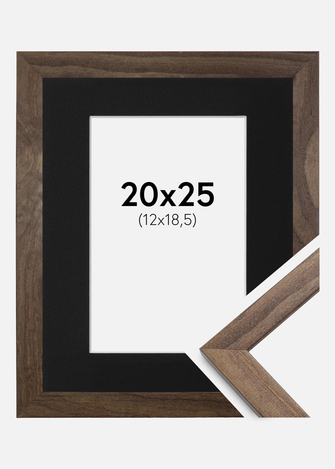 Product Image for Moldura Stilren Nogueira 20x25 cm - Passe-partout Preto 13x19,5 cm
