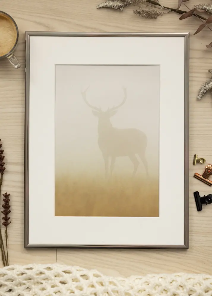 Moldura New Lifestyle Aço 20x30 cm - Passe-partout Branco 15x21 cm (A5)