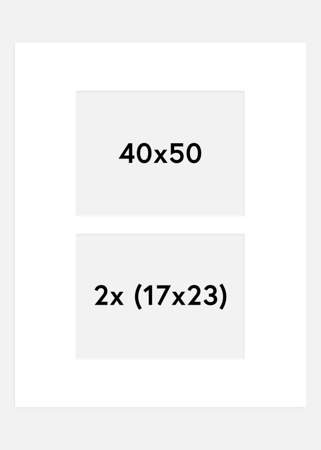 Passe-partout Branco 40x50 cm - Passe-partout p/ conjunto de 2 fotos (17x23 cm)