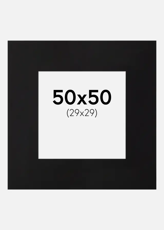 Passe-partout XXL Preto (Bordo interior branco) 50x50 cm (29x29)
