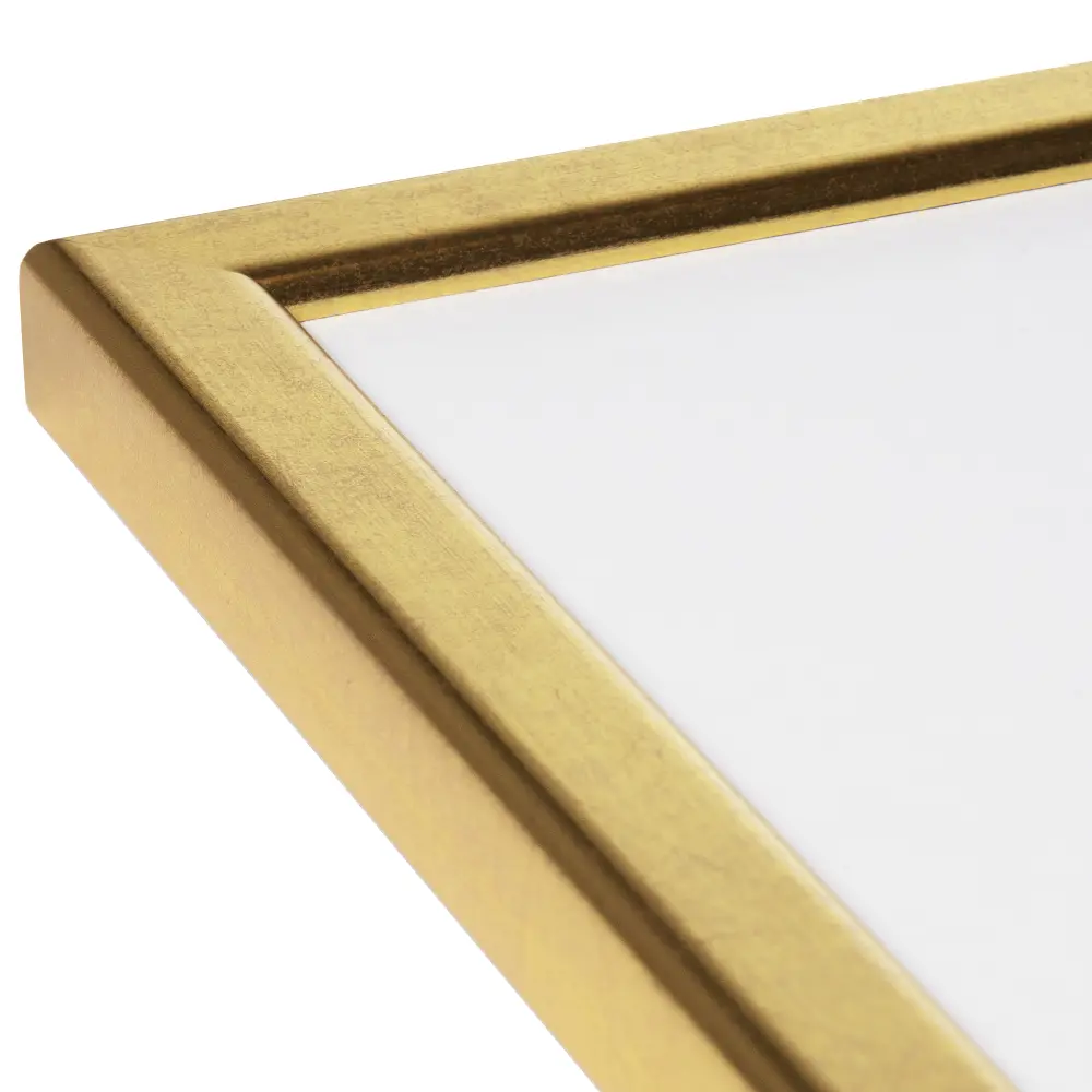 Moldura Slim Mate Vidro antirreflexo Dourado 40x40 cm
