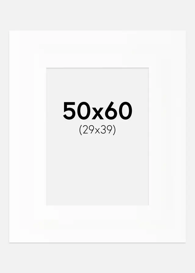 Passe-partout XL Padrão Branco (Bordo interior branco) 50x60 cm (29x39)