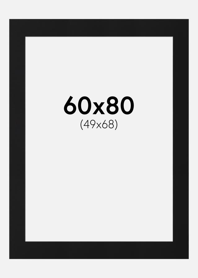 Passe-partout Preto Padrão (Bordo interior branco) 60x80 cm (49x68)