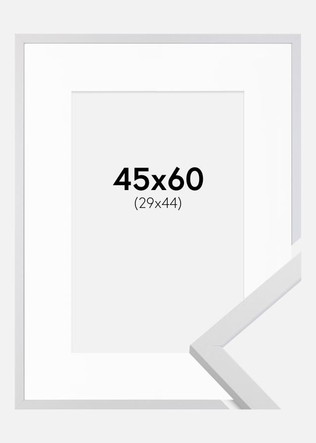 Moldura Trendy Branco 45x60 cm - Passe-partout Branco 30x45 cm