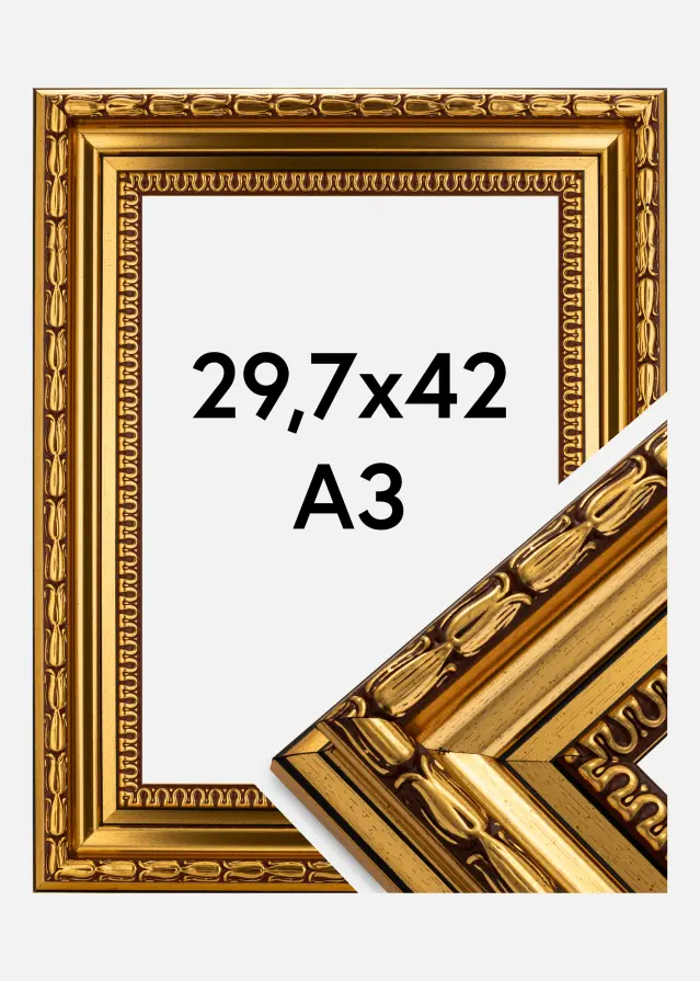 Moldura Birka Premium Dourado 29,7x42 cm (A3)