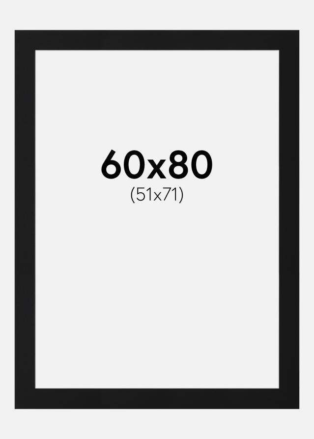 Passe-partout Preto Padrão (Bordo interior branco) 60x80 cm (51x71)