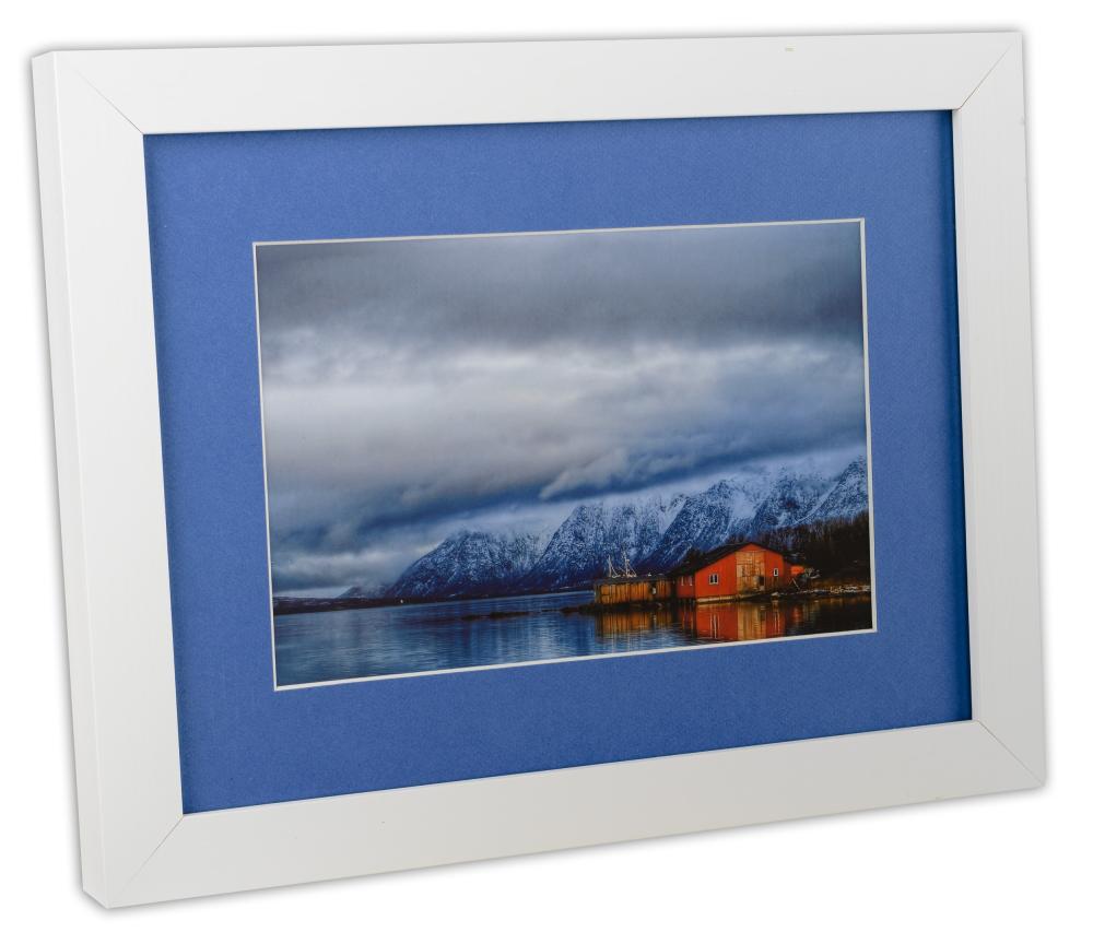 Passe-partout Azul (Bordo interior branco) - Por medida